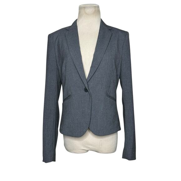 H&M gray single button long sleeves blazer size 8 - Picture 1 of 10